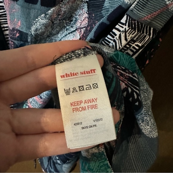 White Stuff Abstract Print Navy Maximalist Tunic Top Dress Size 8 - Picture 10 of 12